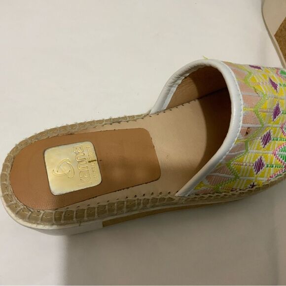 Kanna Multi-Color Slide Platform Wedge Espadrille Sandals Shoes Women's 39 / 9 - Picture 2 of 16